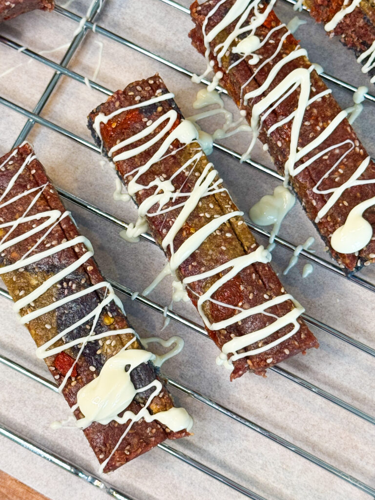 White and Blue No-Bake Energy Bars