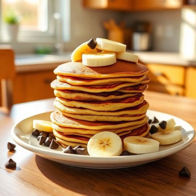 Fluffy Banana Protein Pancakes