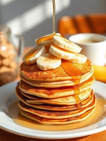 Fluffy Banana Protein Pancakes